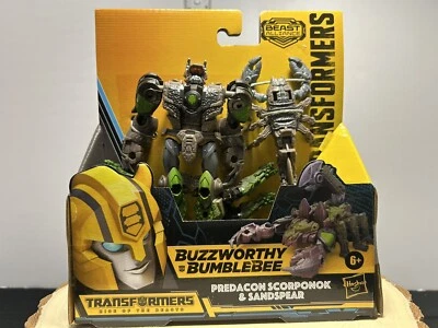Transformers Buzzworthy Bumblebee Predacon Scorponok and Sandspear ROTB NISB Foto 1 de 4