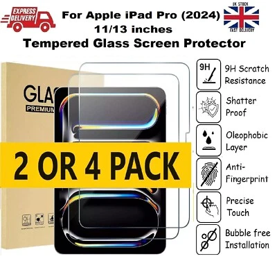 DIGITIGER Twin Pack Gorilla Tempered Glass Screen Protector For Apple 13" 11" iPad Pro M4