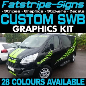 para adaptarse a FORD CUSTOM SWB GRÁFICOS PEGATINAS A RAYAS CALCOMANÍAS ST M SPORT DAY FURGONETA #3 - Imagen 1 de 5