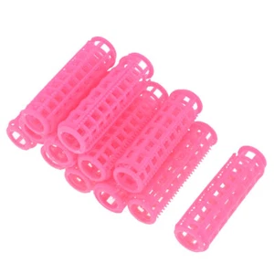 Frau Startseite DIY Haar Styling Rosa Kunststoffrolle Lockenwickler-Clips-12 St - Picture 1 of 1