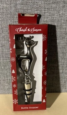 Tapón Botella Vino Navidad Reno Foto 1 de 3