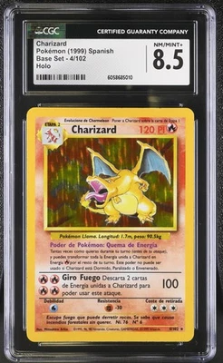CGC 8.5 SPANISH Charizard 1999 Base Set 4/102 Holo Pokemon Card - Image 1 of 2