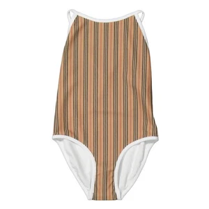 Burberry Girls Archive Beige Sandie Icon Stripe One-Piece Swimsuit - Picture 1 of 3