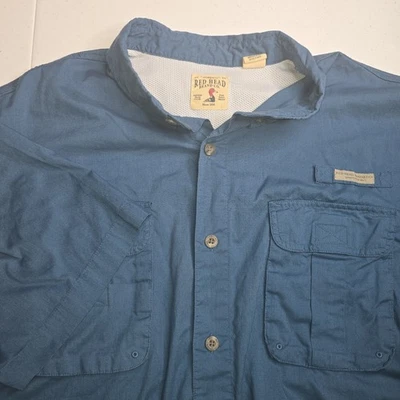 RED HEAD BRAND Men's 2XL Vented Blue Fishing Short Sleeve Shirt -1092 - Image 1 of 4