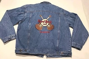 Vintage 90s Shanghai Rock Cafe Jeansjacke Size Large - Bild 1 von 9