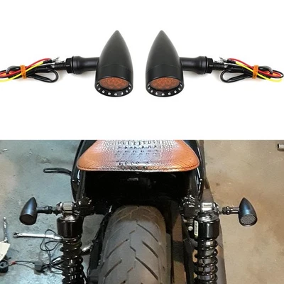 2x Amber Bullet Turn Signal Lights For Honda Rebel CMX 250 1100 Bobber Chopper - Image 1 of 4