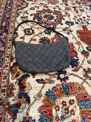 Vintage Gucci GG Black Monogram Canvas Pochette Shoulder Bag Italy Y2K - Image 1 of 4