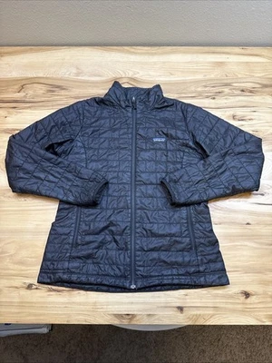 Patagonia Jacket Womens Large Black Nano Puff Quilted Outdoors Casual READ - Image 1 of 4
