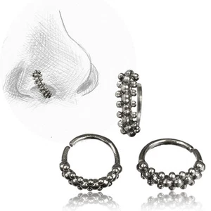 TRIBAL 20G ORNATE STERLING SILVER NOSE RING 7MM RING NOSE EAR STUD HELIX - Bild 1 von 1