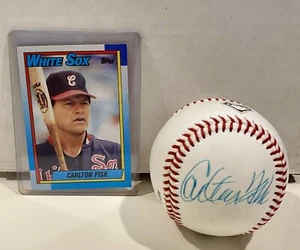 CARLTON FISK AUTOGRAPH WILSON OFFICIAL  APPROVED MAJOR LEAGUE BASEBALL W/CARD - Picture 1 of 5