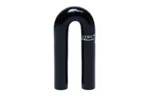 HPS 1.5" ID Reinforced Silicone 180 Degree U Bend Elbow Coupler Hose Black 38mm - Picture 1 of 4