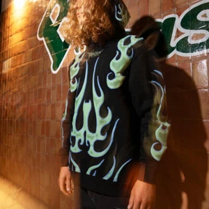 RIPNDIP Felpa con Cappuccio VOLT NERM con puff print all over e ricamo ORIGINALE - Foto 1 di 10
