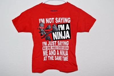 New Gildan Ninja Character Red 100% Cotton Kids T-Shirt  - Image 1 of 4