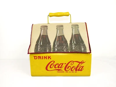 Paquete de 6 botellas de Coca-Cola portadores de madera con solapas de tela - reproducción vintage Foto 1 de 4