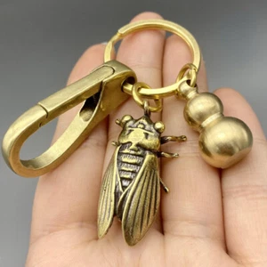 Keychain Copper Gourd Brass Pendant Car Decoration Gift Hangings Originality - Picture 1 of 2