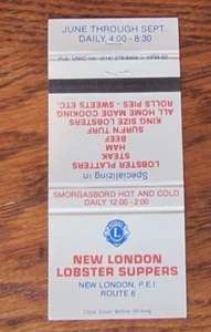 CUBIERTA DE LIBRO DE CERILLAS INTERNACIONAL CLUB DE LEONES: NUEVA LONDRES, PEI CUBIERTA DE CERILLAS VACÍA -C9 - Imagen 1 de 1