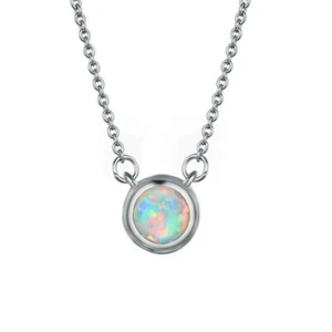 Classical Round Cut Fire Opal Platinum Filled Necklace Pendants With Free Chain - Picture 1 of 5