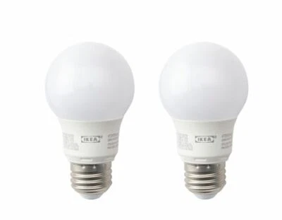 IKEA LED Bombilla 2/Pk Globo Ópalo E26 450lm 3.3W Blanco Cálido 2700K SOLHETTA NUEVO Foto 1 de 4
