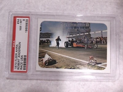 Fleer AHRA Race 1973 EE. UU. Robert Anderson #44 PSA 8 casi nuevo-como nuevo Foto 1 de 2
