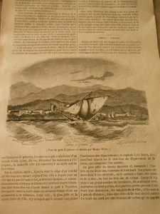 Corse Ajaccio vue du port Gravure Print 1844 - Picture 1 of 1