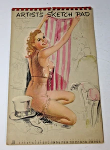 1946 Vintage Artist's Sketch Pad Knute Munson Pin-Up Calendar Complete GGA - Picture 1 of 13