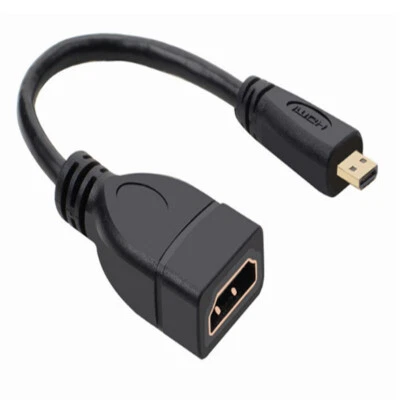 MICRO HDMI TYPE D MALE TO HDMI TYPE A FEMALE CABLE ADAPTER CONVERTER CONNECTOR - Image 1 of 4