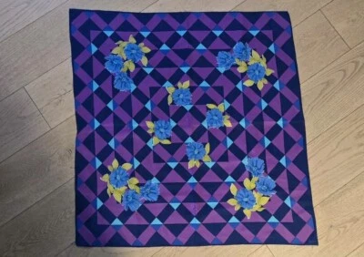 VTG Vera MCM Boho Water Repelent Poly 27" Sq Scarf Floral purple blue chartreuse - Изображение 1 из 2