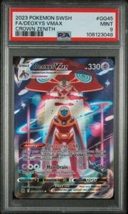 Deoxys VMAX GG45/GG70 Crown Zenith: Galarian Gallery Holo PSA 9 - Picture 1 of 2