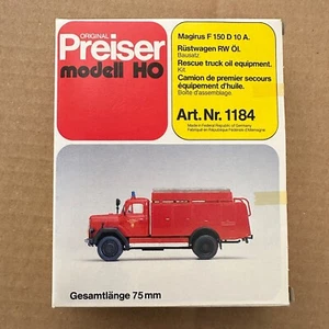 Preiser 1/87 H0 1184 Magirus F150D10A Rüstwagen RW Öl - Bausatz Vintage - Picture 1 of 3
