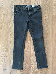 VOLCOM BOYS YOUTH RISER Slim Tapered Denim Jeans Stretch Dark Wash 27 - Picture 1 of 5