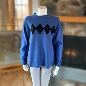 Spring + Mercer unisex argyle cashmere sweater size medium - Picture 1 of 5
