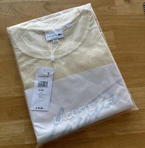 LACOSTE - Men's Lacoste Signature Print T-Shirt 100% Cotton Yellow 4XL MSRP:$70 - Picture 1 of 7