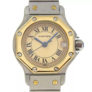 CARTIER Santos Octagon SM Watches W2001683 Date IvoryDial Stainless Steel/... - Picture 1 of 8