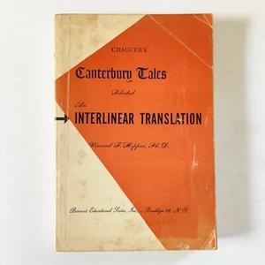 Chaucer's Canterbury Tales an Interlinear Translation Vincent F Hopper 1954 Book - Imagen 1 de 16