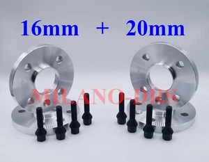 KIT 4 DISTANZIALI RUOTA 16+20mm ALFA ROMEO MITO + BULLONI BLACK - Imagen 1 de 1