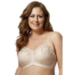 Elila 1301 bellissimo reggiseno in microfibra ricamato senza fili coppa morbida NUDO 46C - Foto 1 di 2
