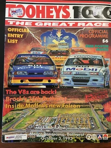 Tooheys Bathurst 1000 official programme October 3, 1993 - $25.00 free Aus ship - Picture 1 of 1
