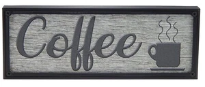 Letrero de arte de palabras de café cocina decoración del hogar colgante de pared tipografía de escritura cursiva - Imagen 1 de 6