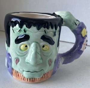 Vintage Handarbeit Frankenstein Keramik Becher Tasse für Halloween, 1994 - Bild 1 von 7