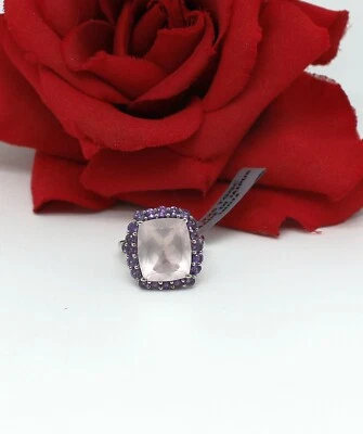 Anillo de cóctel de amatista TGGC de plata esterlina nuevo con etiquetas talla 7 6,53 g CAT RESCUE Foto 1 de 2