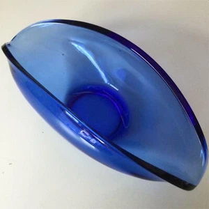 Vintage Whitefriars style Art Glass Blue Small oval bowl dish royal blue - Bild 1 von 6