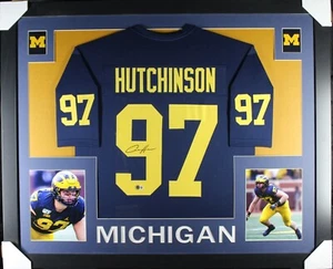AIDAN HUTCHINSON Signed/Autographed Custom Jersey in 35x43 Frame  - Beckett/BAS - Picture 1 of 2