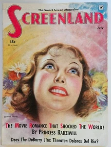 SCREENLAND Magazine July 1934 LORETTA YOUNG cover by Charles Sheldon - VG - Picture 1 of 12