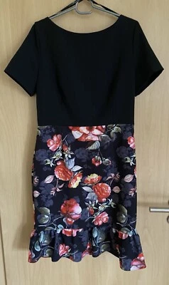 Papier Dolls Kleid Schwarz Blumenmuster Gr. 42 Geblümt - Bild 1 von 3