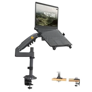 Laptop Mount with Adjustable Tray for 10-17” Notebook, Full Motion Arm with - Picture 1 of 8
