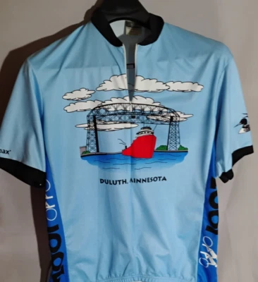 Camiseta deportiva de ciclismo Vomax para hombre L/Duluth Minnesota 2001 Odyssey camisa con bolsillo trasero. Foto 1 de 4