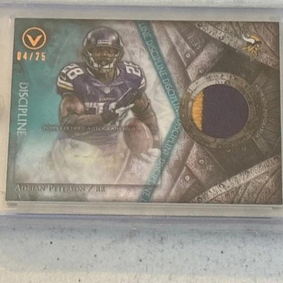 2014 Topps Valor of Honor Discipline /25 Adrian Peterson Patch Auto Shield Faded - Image 1 of 4