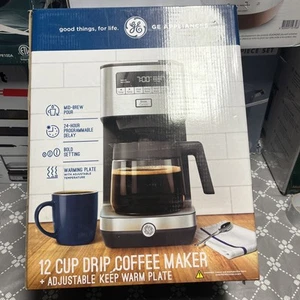 GE 12 Cup Drip Coffee Maker with Adjustable Keep Warm Plate - Picture 1 of 6