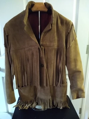 Vintage 70s Suede Fringe Leather Jacket Size Small/Medium Women's - Image 1 of 4