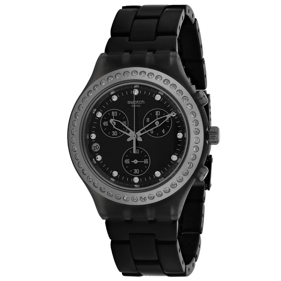 Swatch SVCM4009AG Irony Diaphane Full Blooded Stoneheart Silver Black Dial